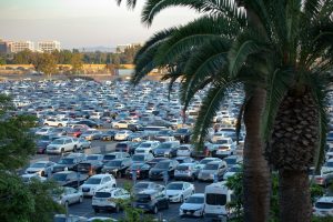 stadium parking lot on game day