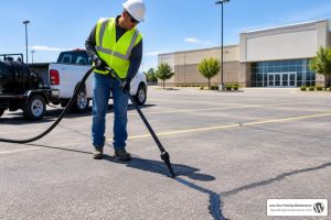 DFW commercial parking lot crack sealing