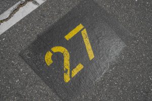 parking lot number signs